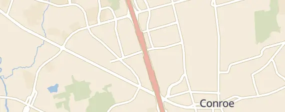 Street map around Conroe