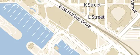 Street map around San Diego Convention Center