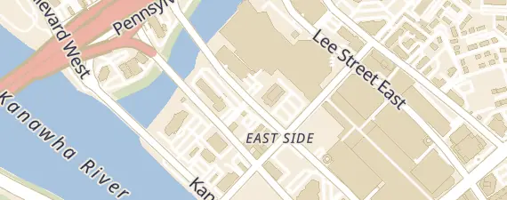 Street map around Charleston Convention Center
