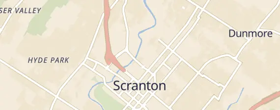Street map around Scranton
