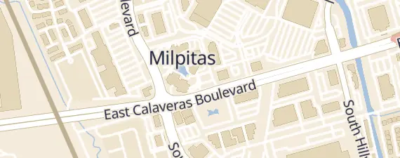 Street map around Milpitas Community Center