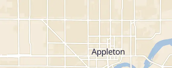 Street map around Appleton