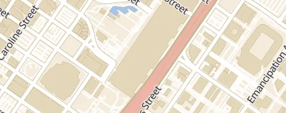 Street map around George R. Brown Convention Center
