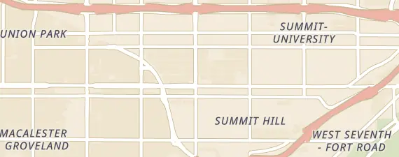 Street map around Saint Paul