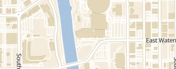 Street map around Hyatt Regency Wichita