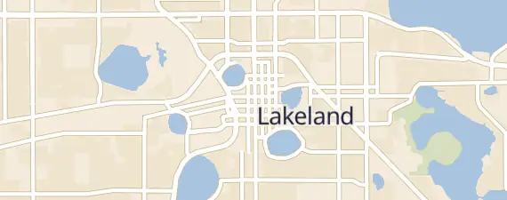 Street map around Lakeland