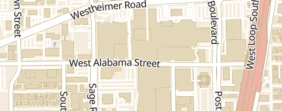 Street map around The Westin Galleria Houston
