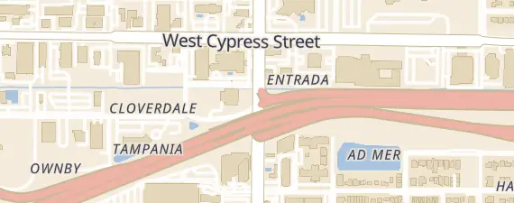 Street map around Holiday Inn Tampa Westshore