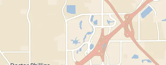 Street map around Orlando