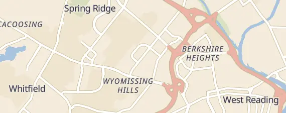 Street map around Reading