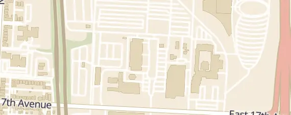 Street map around Ohio Expo Center, Kasich Hall