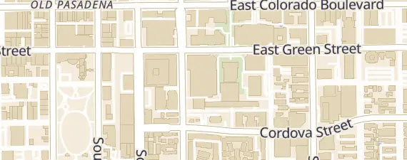 Street map around Pasadena Convention Center