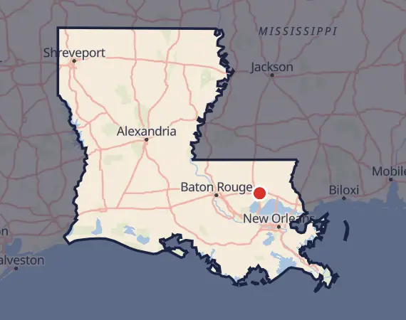 Map of card shows in Louisiana